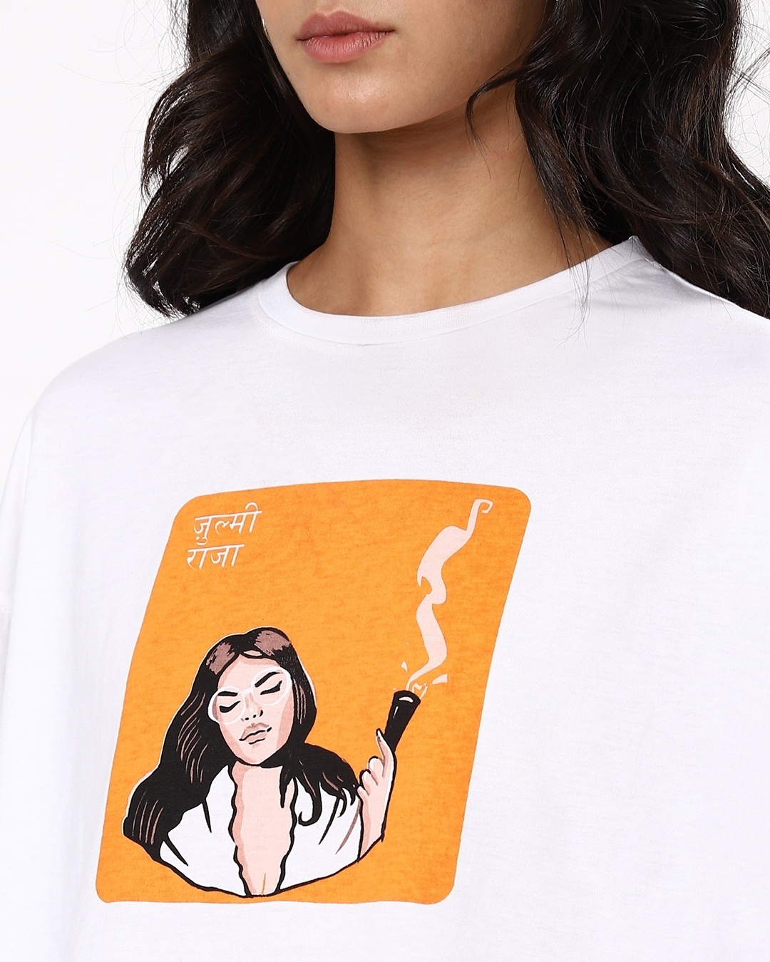 Shop Women's White Zulmi Graphic Printed Oversized T-shirt