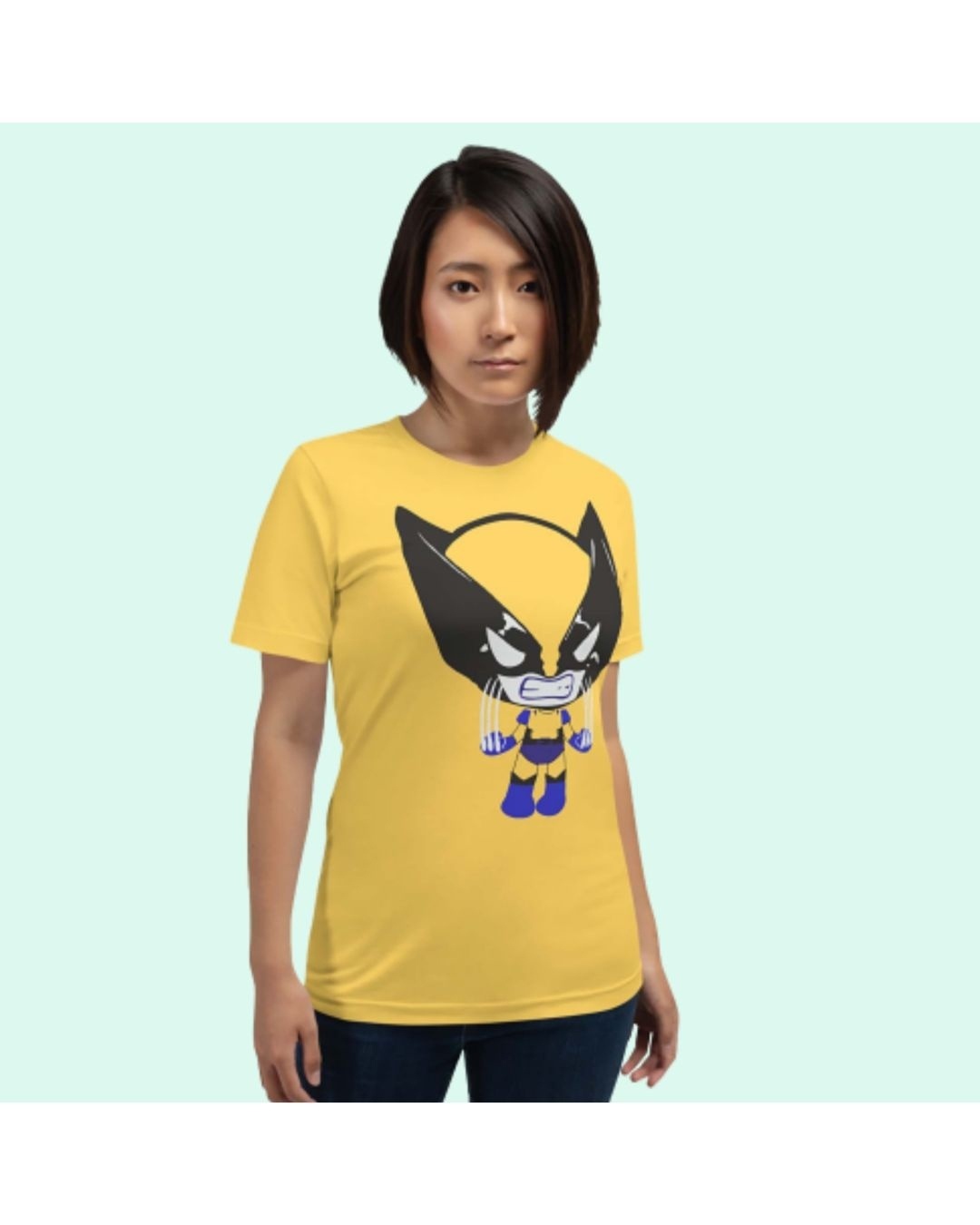 Shop Women's Yellow Angry Kid Graphic Printed T-shirt-Front