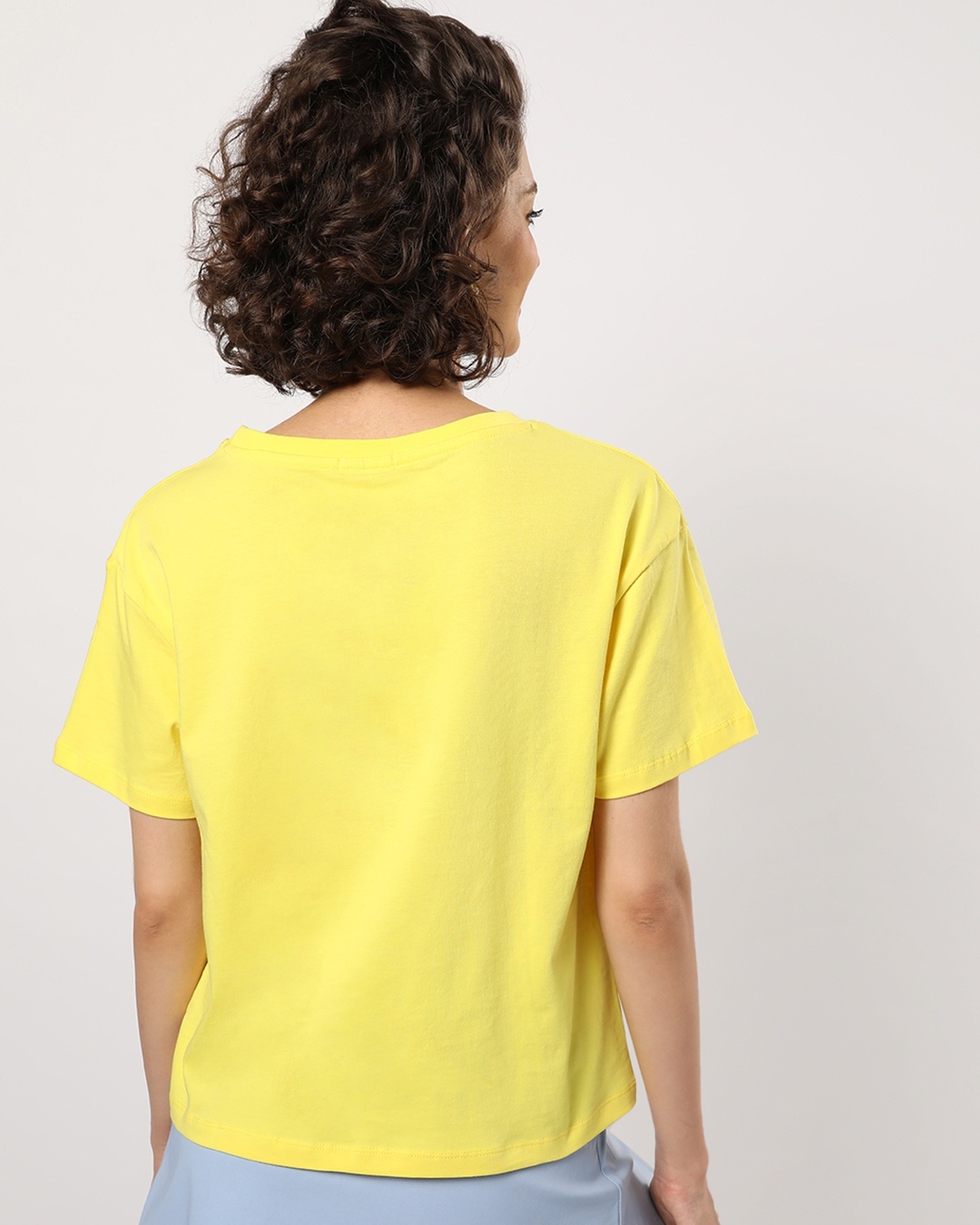 Shop Women's Yellow Get Over It Relaxed Fit Short Top-Back