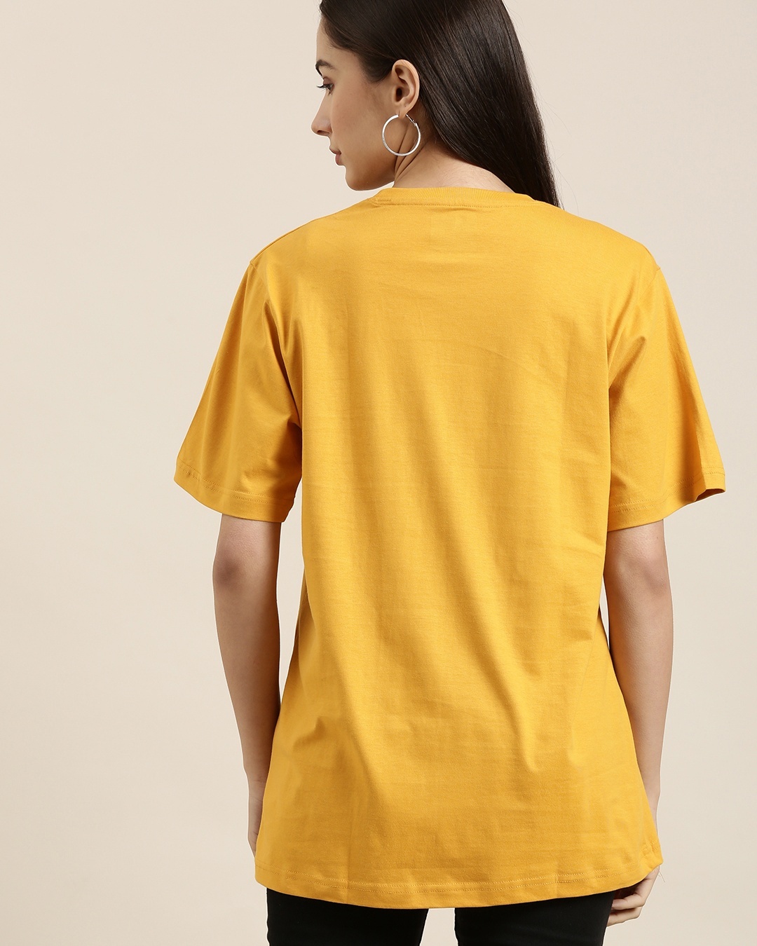 Shop Women's Yellow Graphic Printed Oversized T-shirt-Design