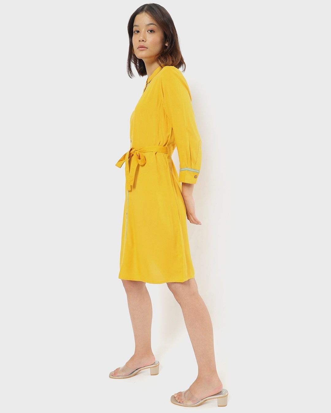 Shop Women's Yellow Mango Mojito Ethnic Dress-Back