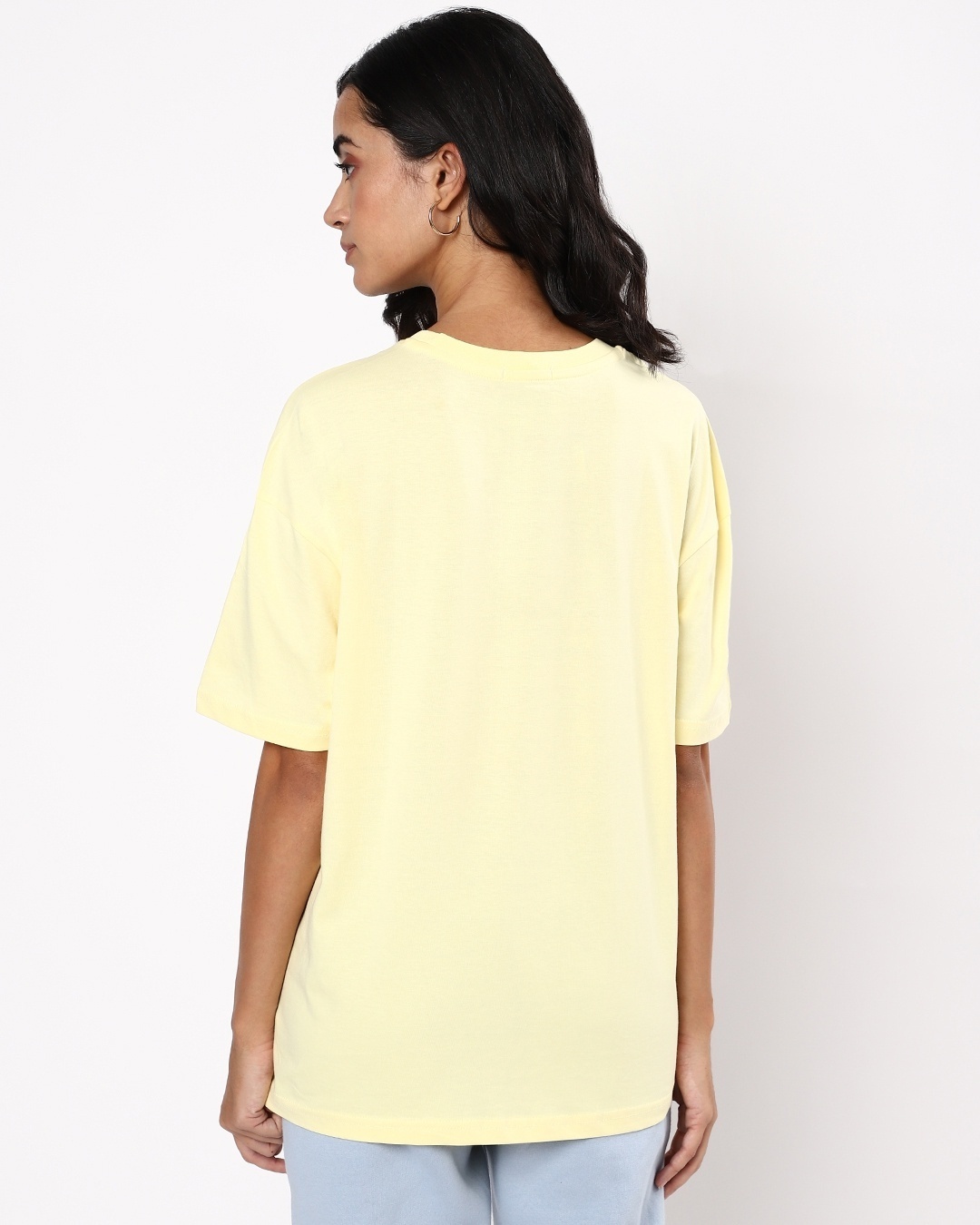 Shop Women's Yellow Oversized Fit T-shirt-Design