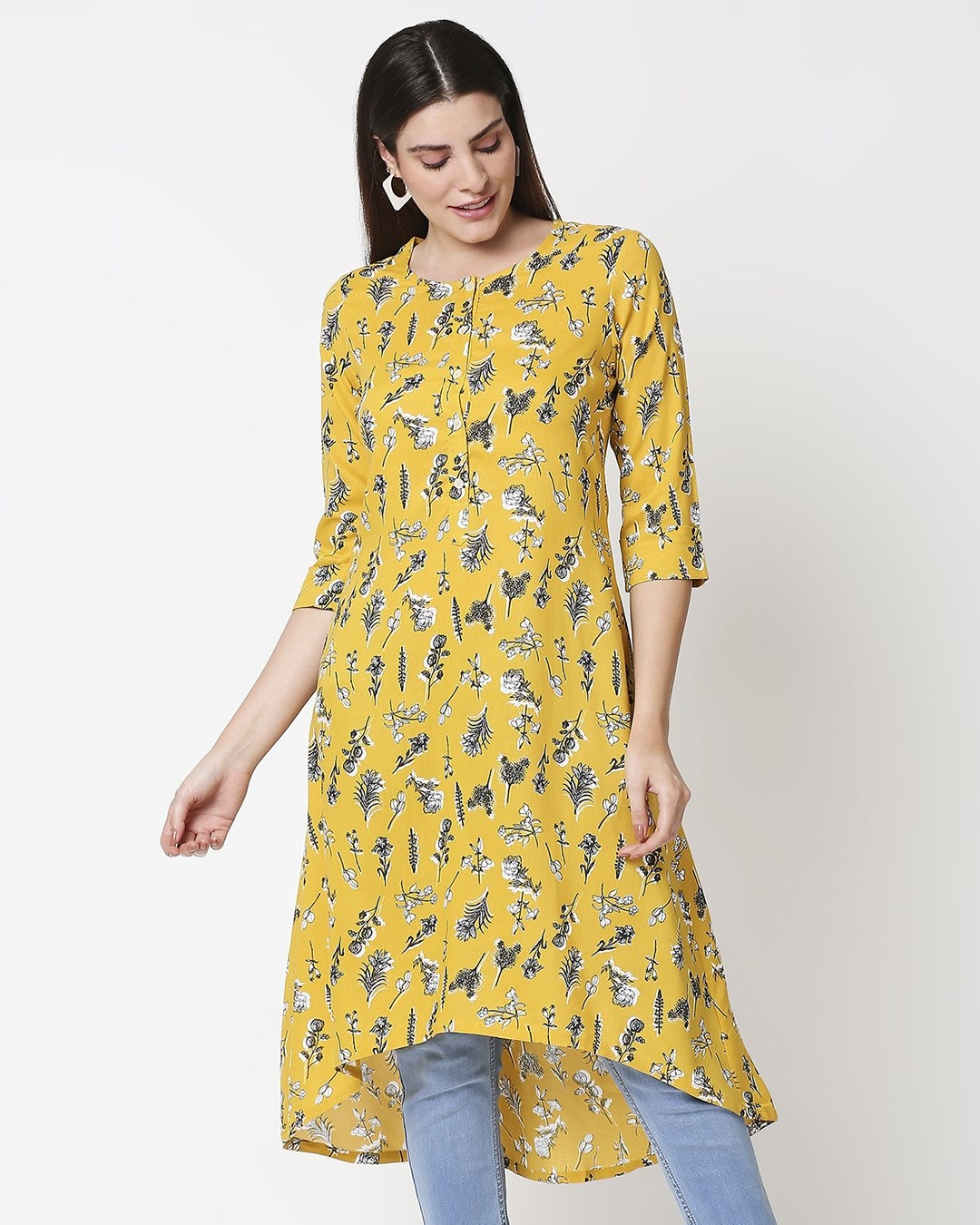 women s yellow printed high low kurti 318129 1656153996 1