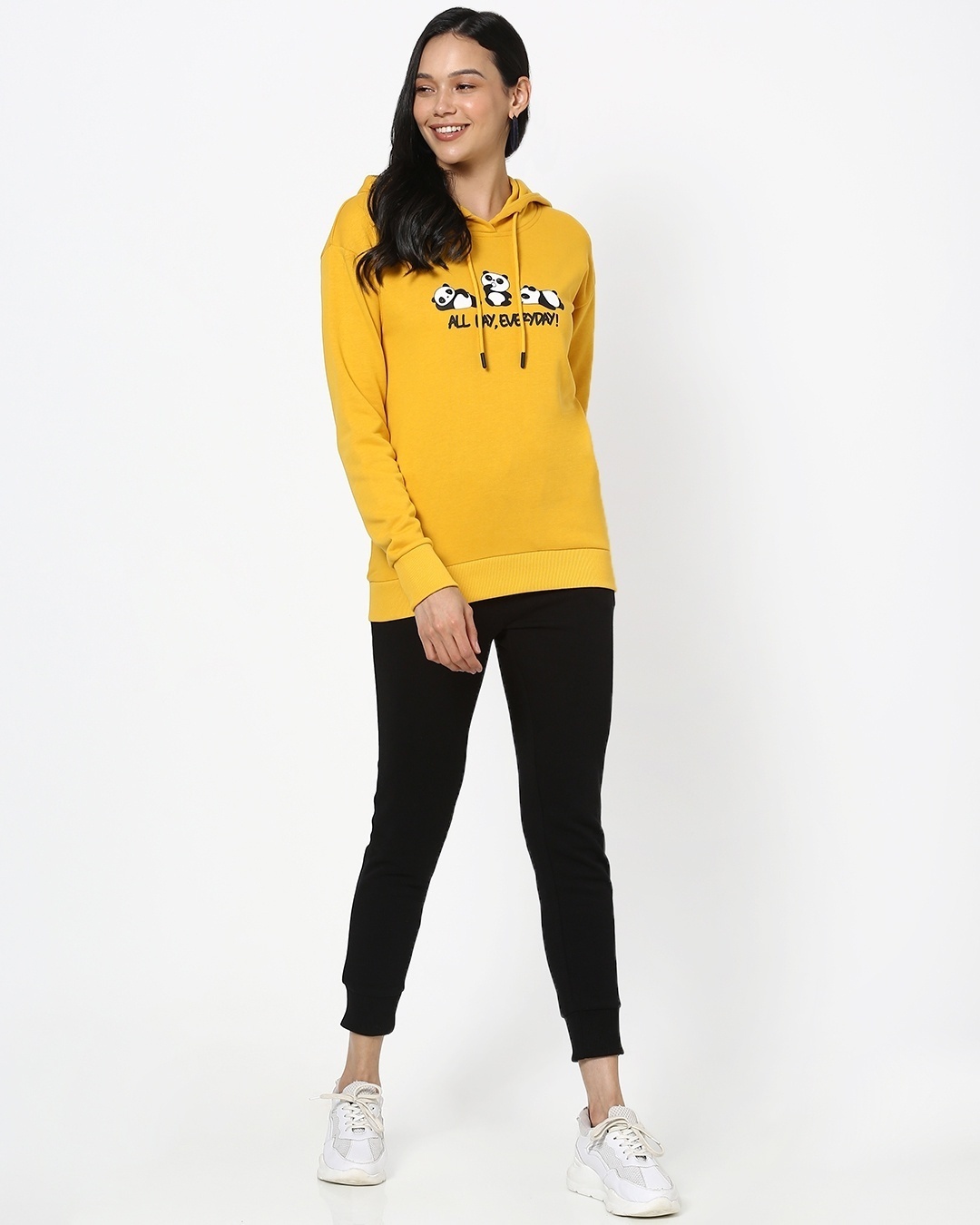 Shop Women's Yellow Printed Weekend Day Sweatshirt-Full