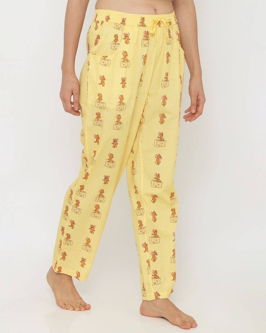Shop Women's Yellow Regular Fit Printed Pyjama-Full