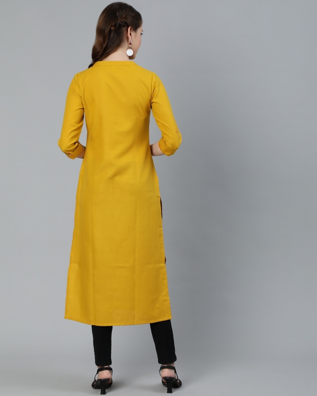 Shop Women's Yellow Relaxed Fit Kurta-Design