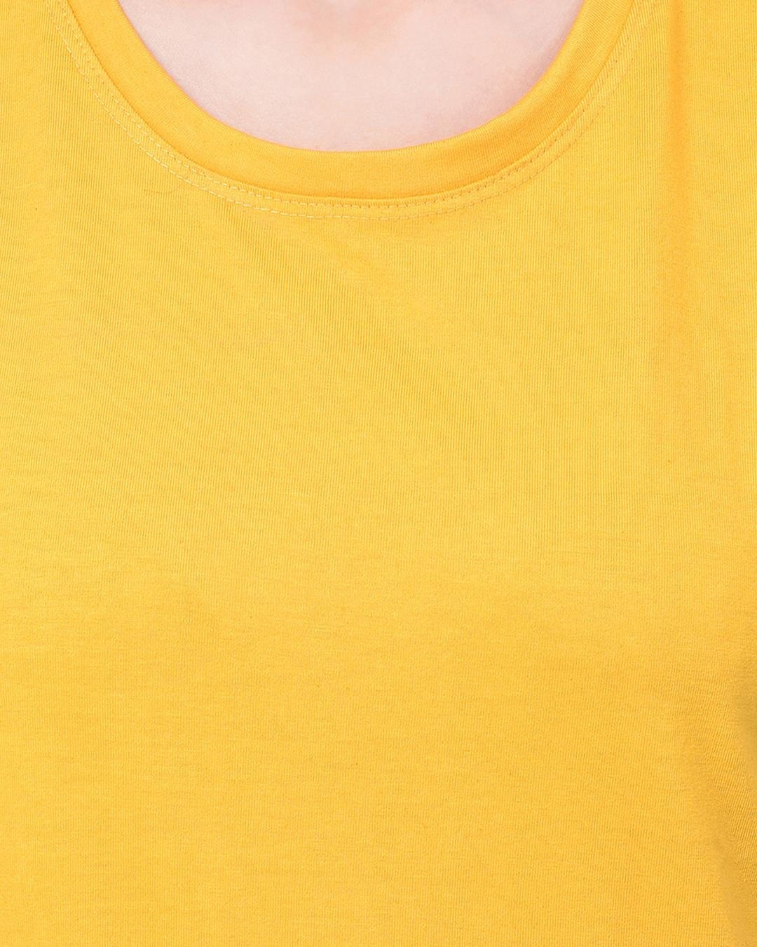 Shop Women's Yellow Slim Fit T-shirt