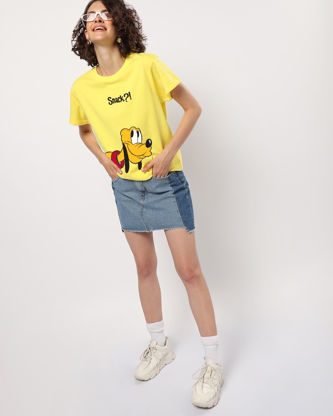 Shop Women's Yellow Snack Graphic Printed Boyfriend T-shirt-Design