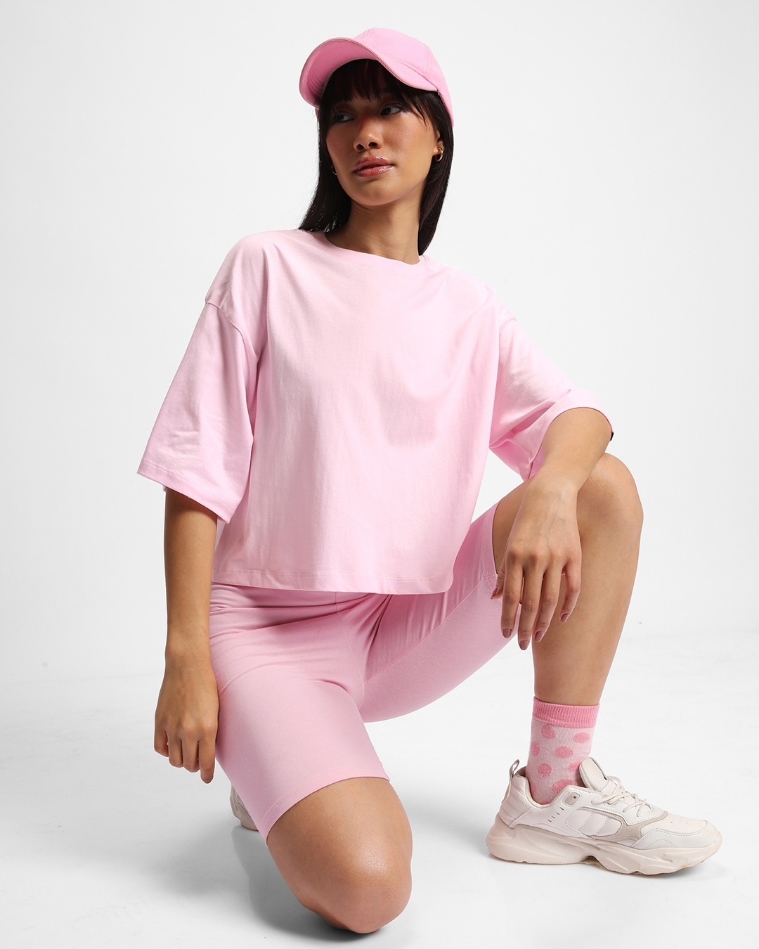 Buy Women's Pink Oversized T-shirt Online at Bewakoof