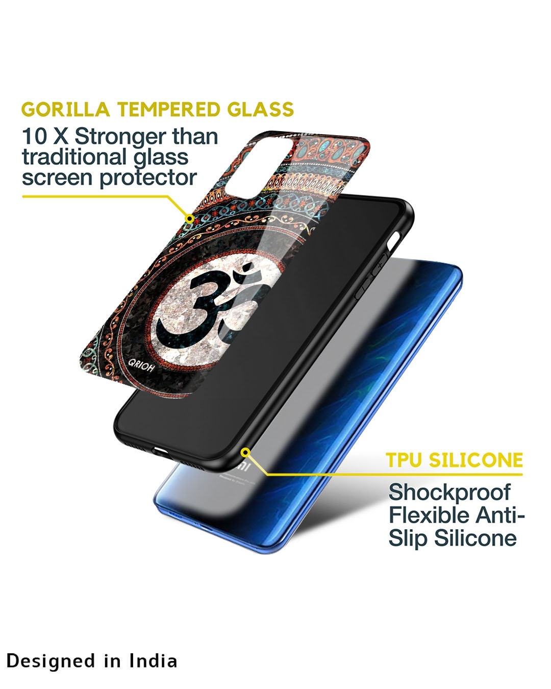 Shop Worship Printed Premium Glass Case for Redmi A1plus (Shock Proof,Scratch Resistant)-Design