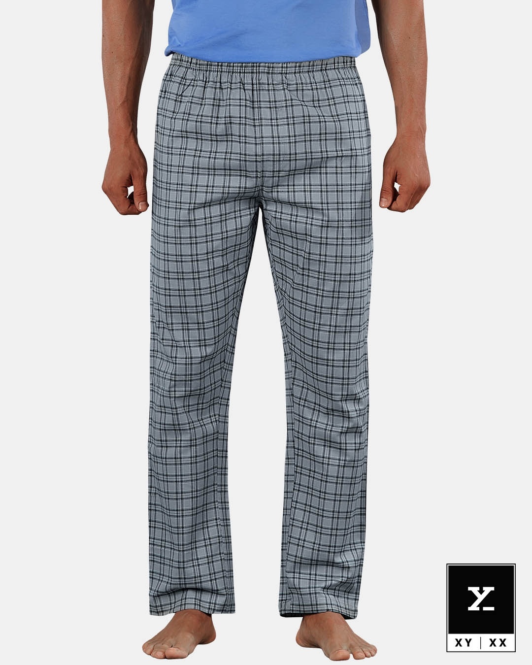 Shop Super Combed Cotton Checkered Pyjama For Men-Front