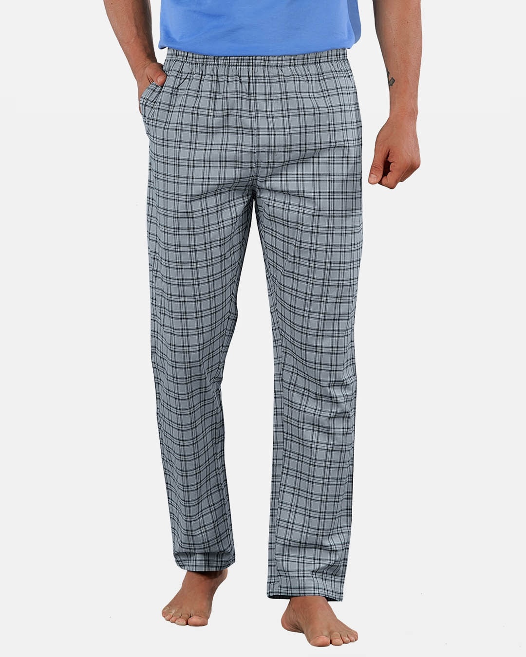 Shop Super Combed Cotton Checkered Pyjama For Men (Pack Of 2)-Design