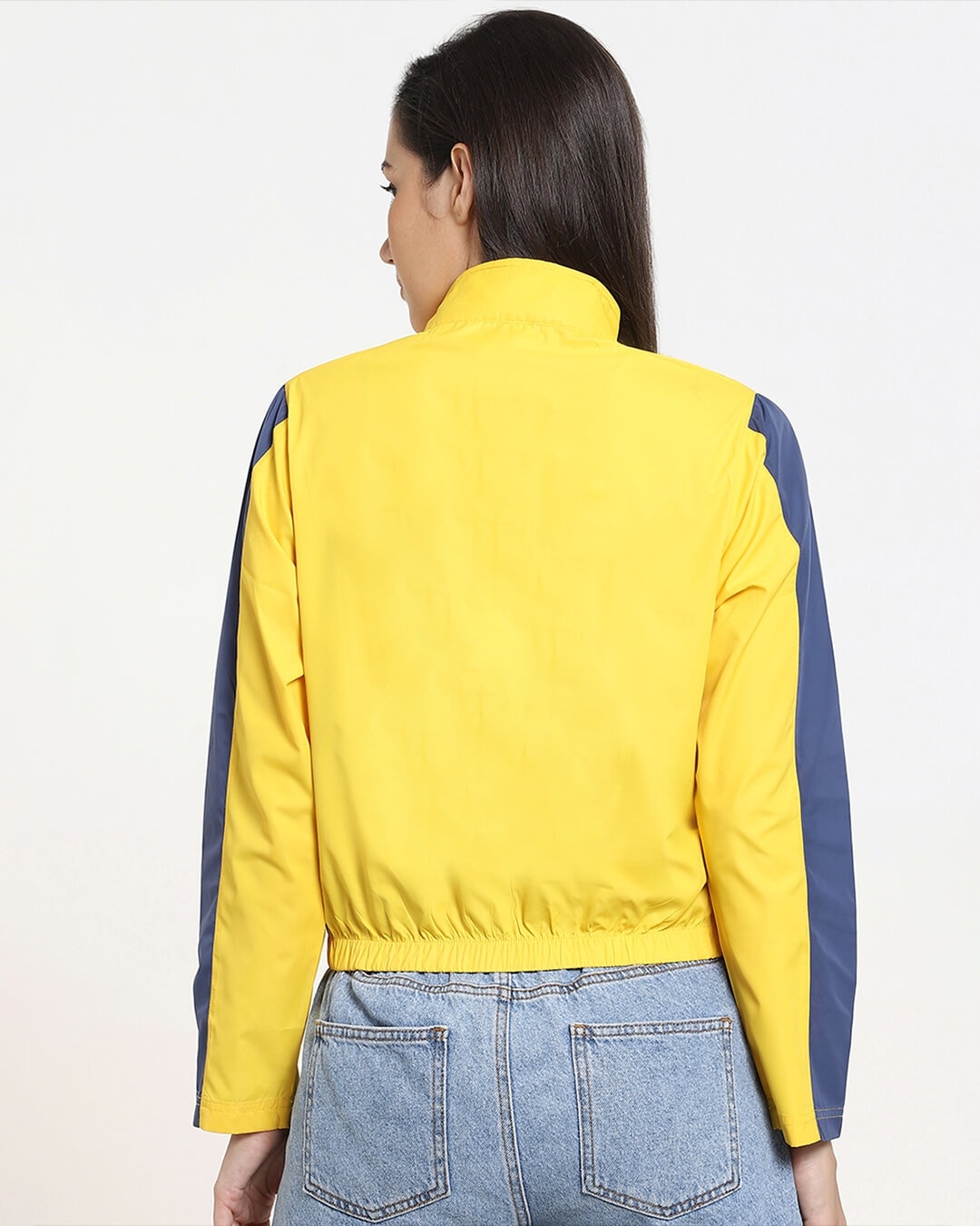 Shop Yellow Fashion Color Block Windcheater-Design