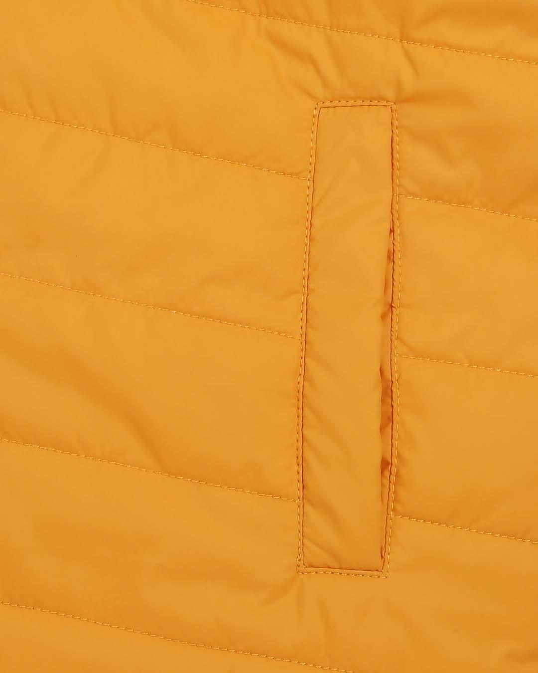 Buy Yellow Plain Sleeveless Puffer Jacket with Detachable Hood for Men