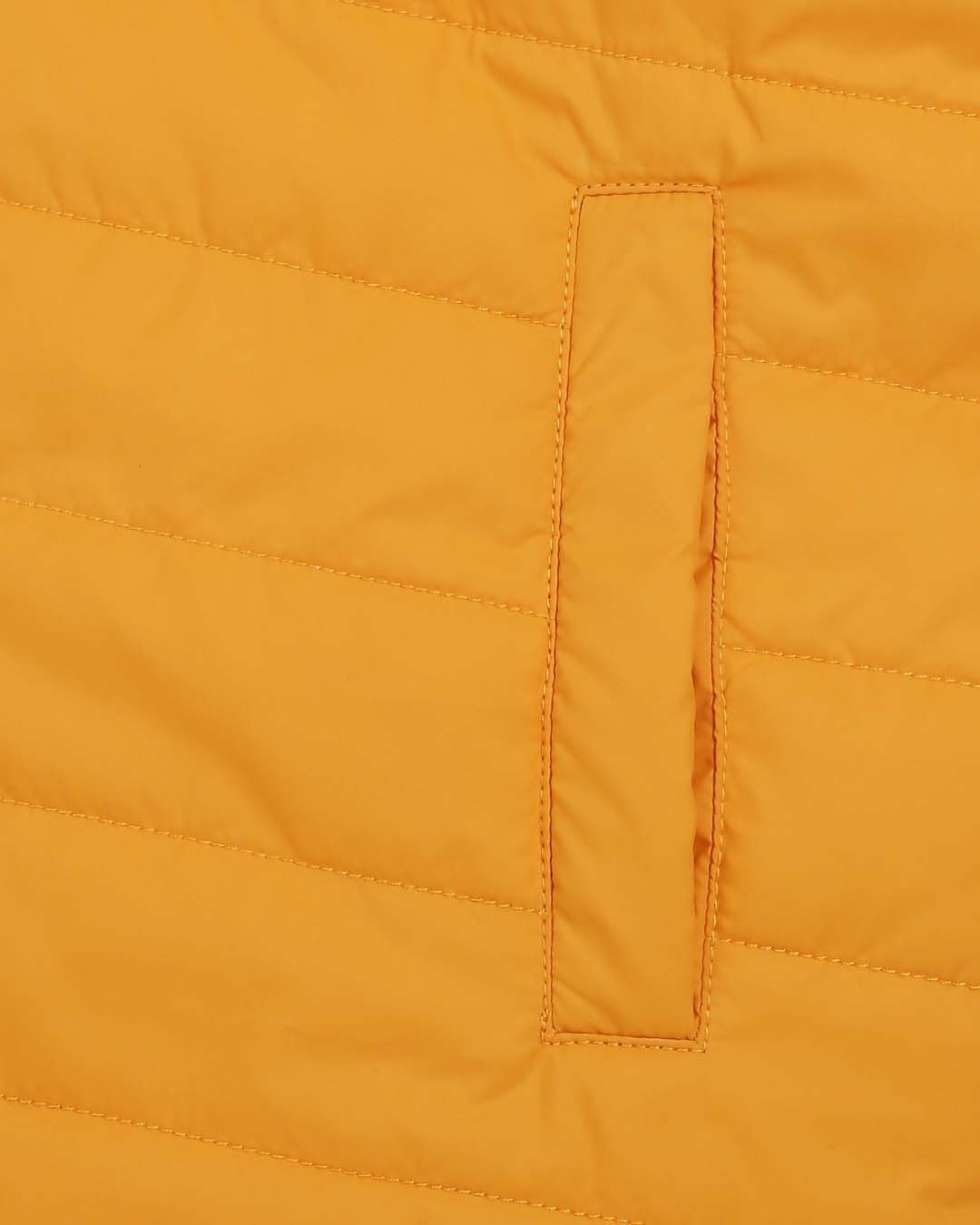 Shop Yellow Plain Sleeveless Puffer Jacket with Detachable Hood