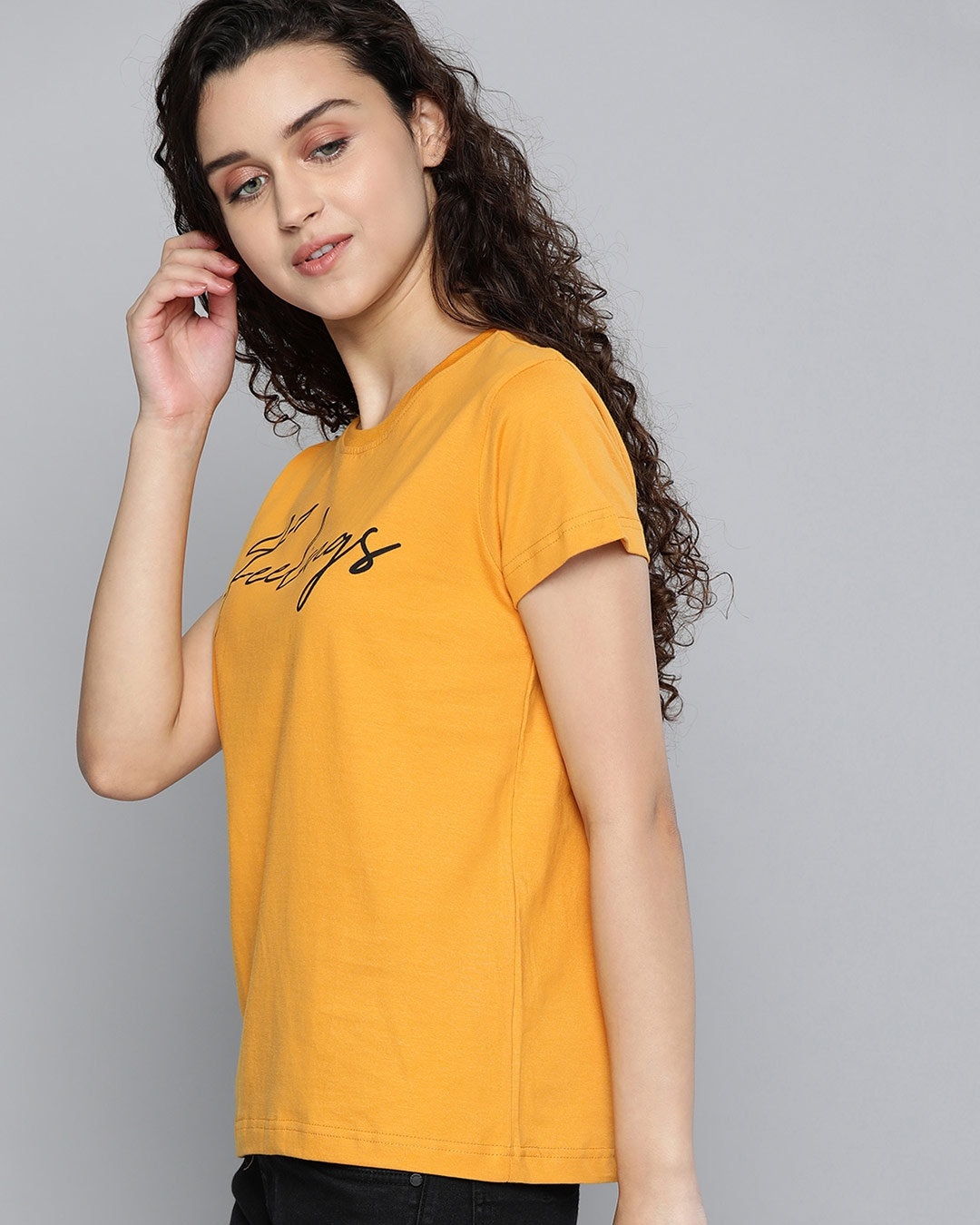 Shop Yellow Typography T-Shirt-Design