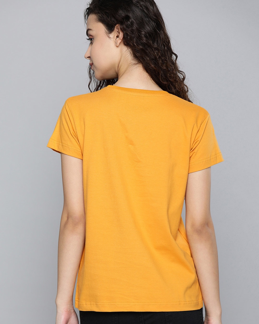 Shop Yellow Typography T-Shirt-Full