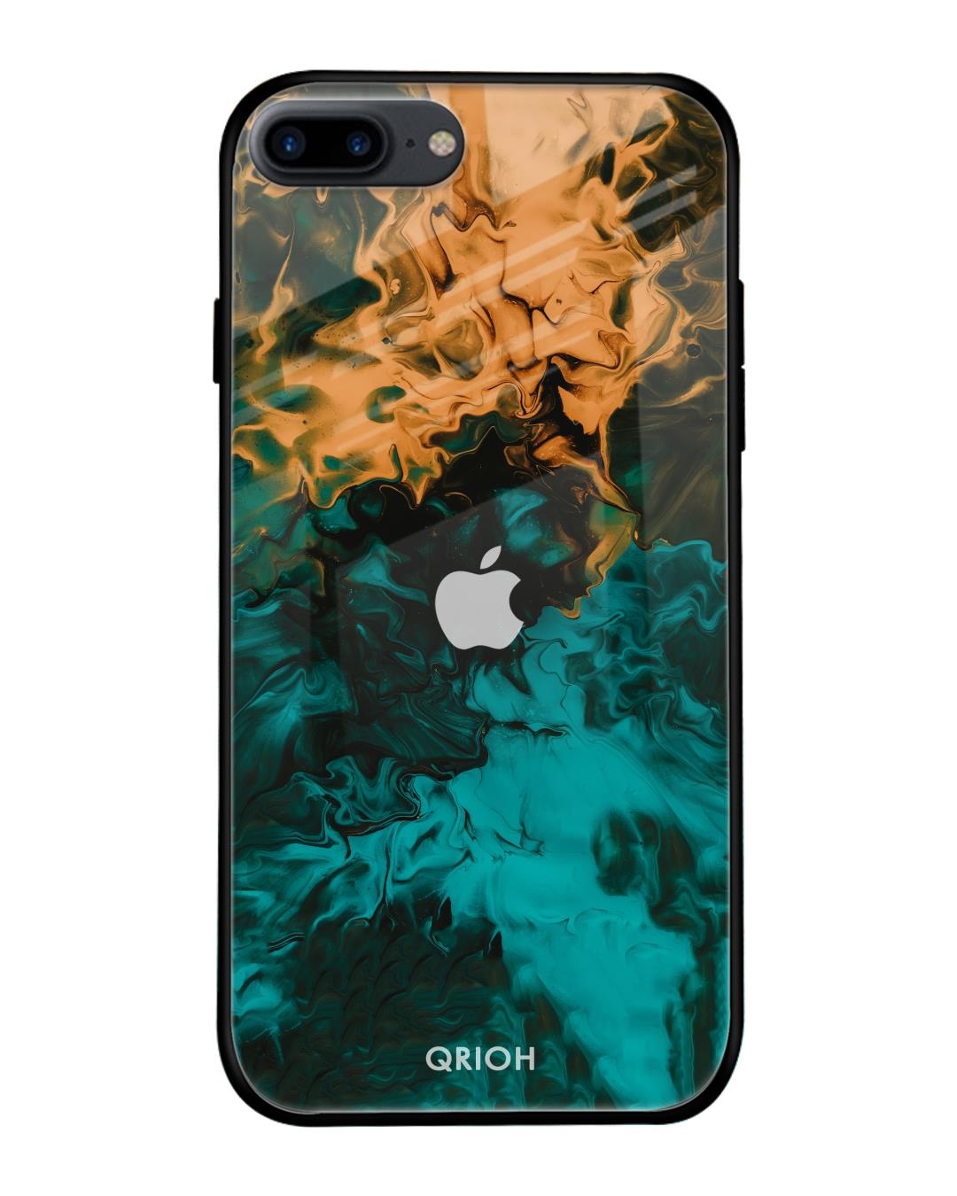 Shop Zig-Zag Printed Premium Glass Cover For iPhone 8 Plus (Impact Resistant, Matte Finish)-Front