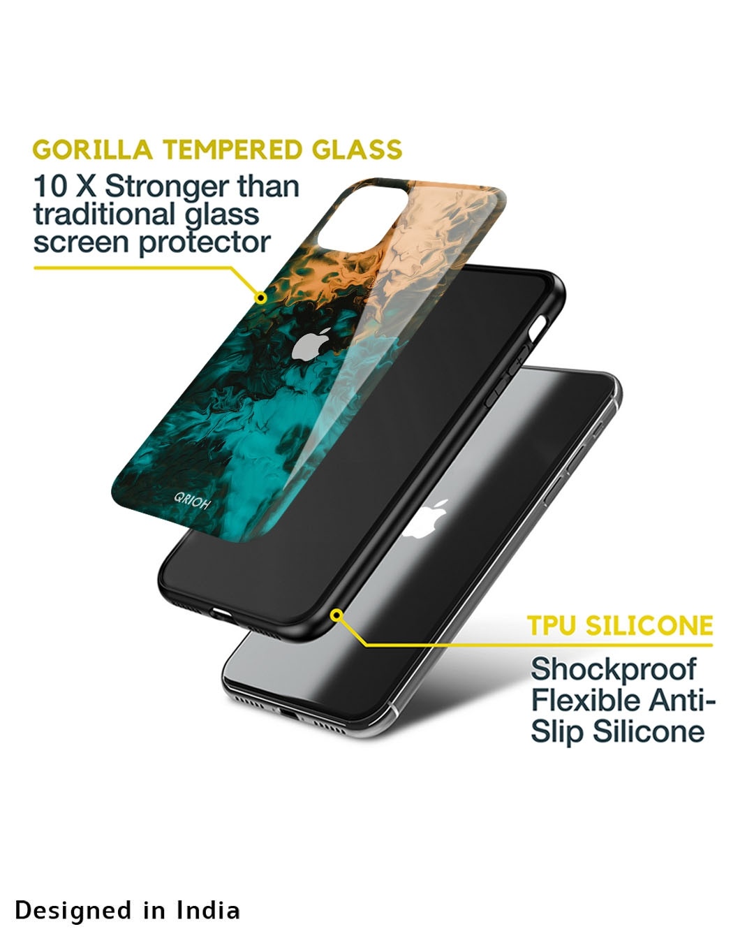 Shop Zig-Zag Printed Premium Glass Cover For iPhone 8 Plus (Impact Resistant, Matte Finish)-Design