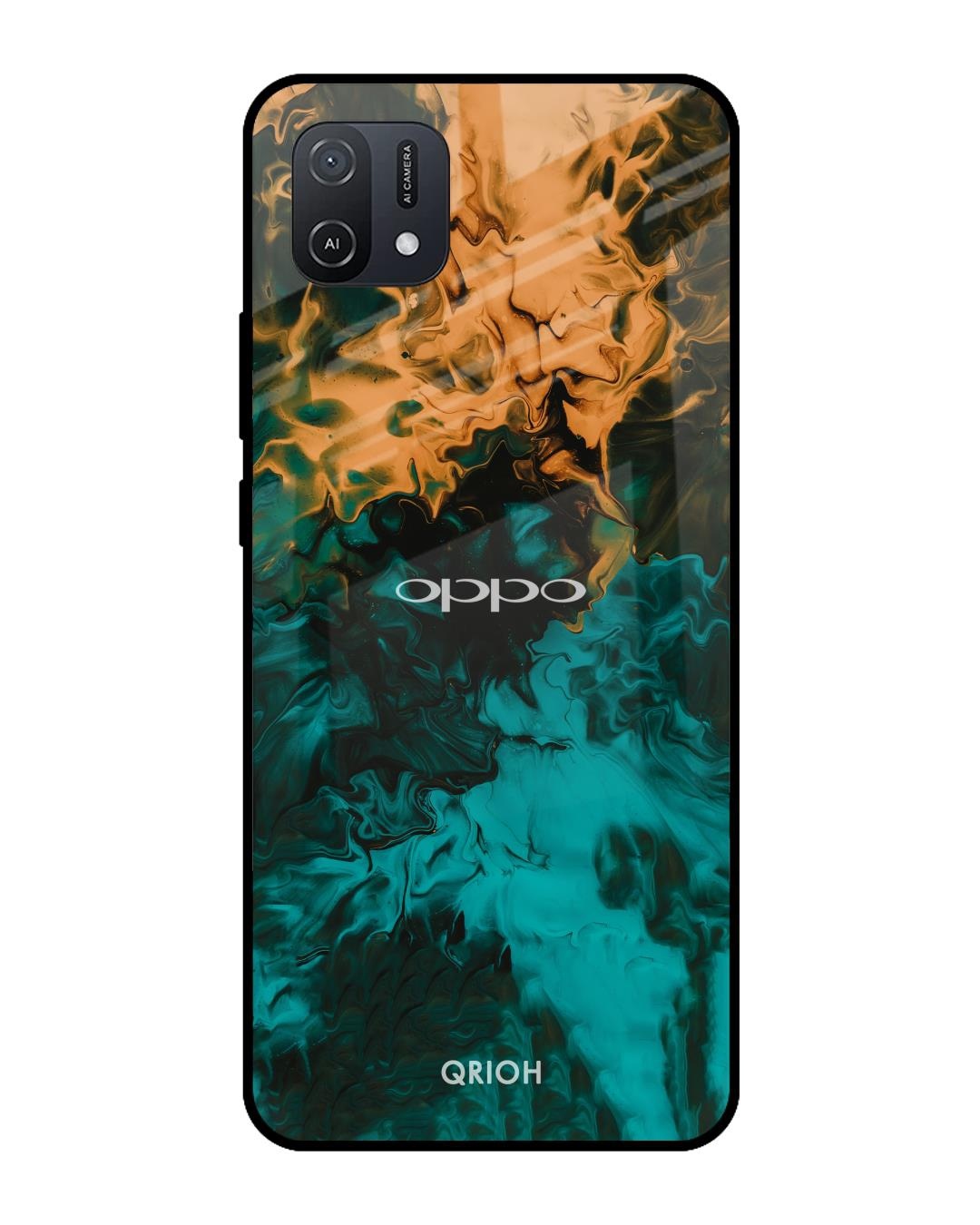 Shop Zig-Zag Printed Premium Glass Cover For Oppo A16K (Impact Resistant, Matte Finish)-Front