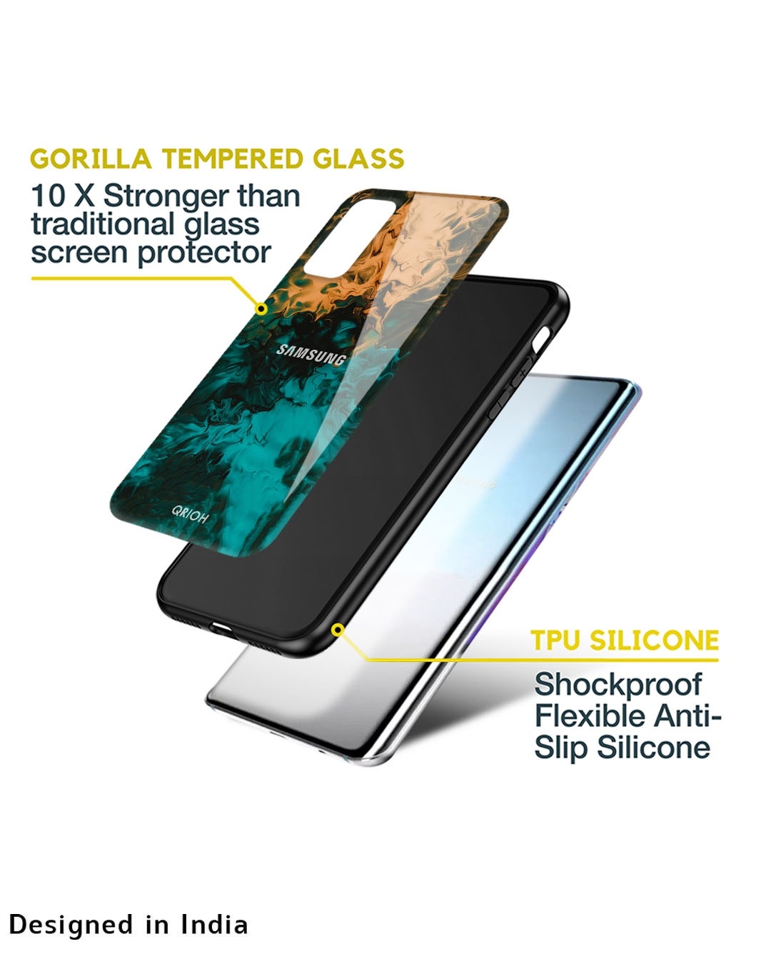 Shop Zig-Zag Printed Premium Glass Cover For Samsung Galaxy M31(Impact Resistant, Matte Finish)-Design