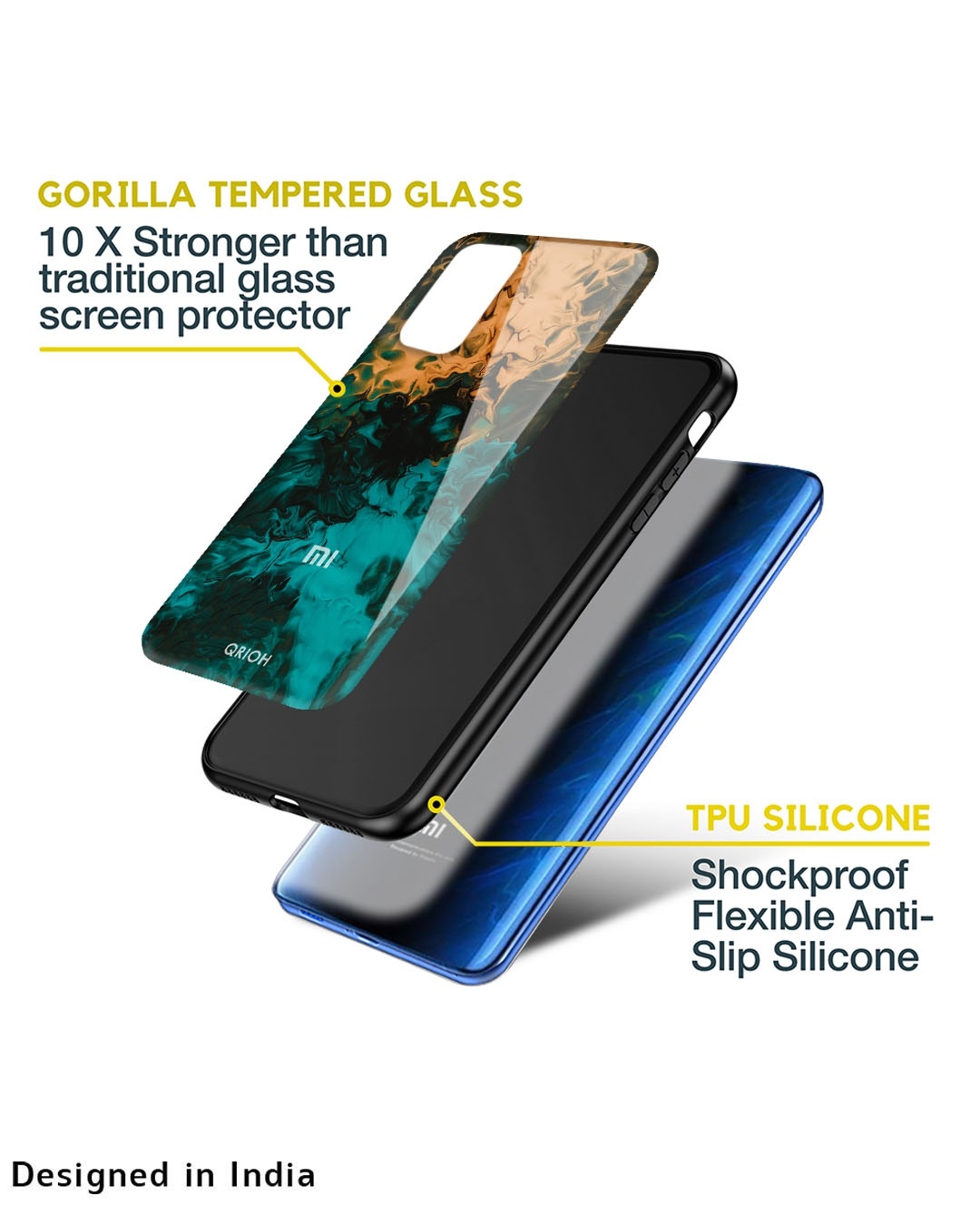 Shop Zig-Zag Printed Premium Glass Cover For Xiaomi Redmi 10 Prime (Impact Resistant, Matte Finish)-Design