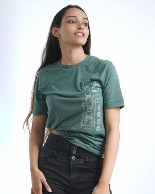 Shop Women's ISRO GSLV T-shirt in Bottle Green-Official ISRO Collection-Front