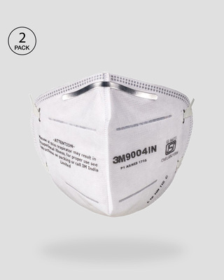 Shop 3M Folded Dust/Mist Respirator 9004IN Mask Pack of 2-Front