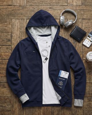 Men's Navy Plus Size Airport Hoodie-Front Bewakoof Shop Men's Navy Plus Size Airport Hoodie-Front