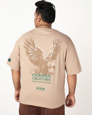 Shop Men's Ginger Root Brown Kind Graphic Printed Oversized Plus Size T-shirt-Front