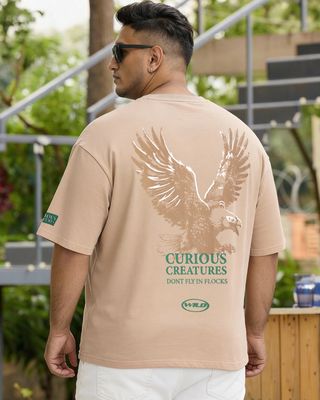 Shop Men's Ginger Root Brown Kind Graphic Printed Oversized Plus Size T-shirt-Front