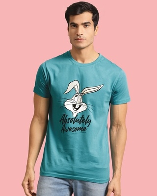Shop Absolutely Awesome Bunny Half Sleeve T-shirt-Front