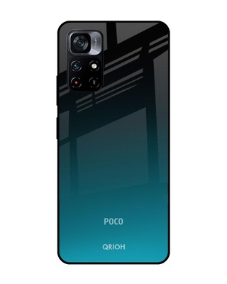 Shop Abstract Printed Premium Glass Cover for Poco M4 Pro 5G (Shock Proof, Lightweight)-Front