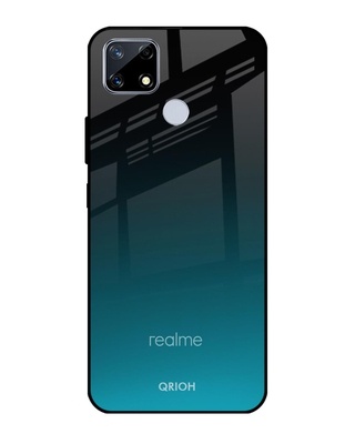 Shop Abstract Printed Premium Glass Cover for Realme C25 (Shock Proof, Lightweight)-Front