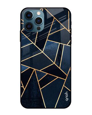 Shop Qrioh iPhone 12 Pro Max Abstract Tiles Glass case-Front