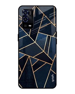 Shop Abstract Tiles Printed Premium Glass Cover for Oppo A55 (Shock Proof, Lightweight)-Front