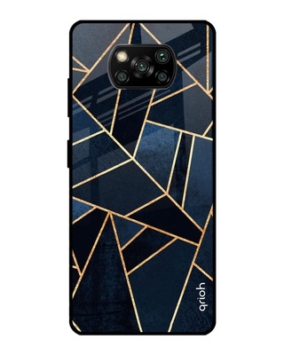Shop Abstract Tiles Printed Premium Glass Cover for Poco X3 Pro (Shock Proof, Lightweight)-Front