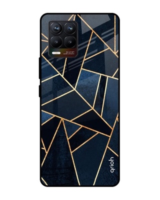 Shop Abstract Tiles Printed Premium Glass Cover for Realme 8 (Shock Proof, Lightweight)-Front