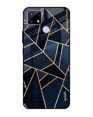 Shop Abstract Tiles Printed Premium Glass Cover for Realme C25 (Shock Proof, Lightweight)-Front