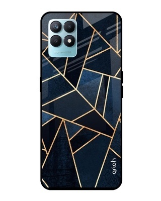 Shop Abstract Tiles Printed Premium Glass Cover for Realme Narzo 50 (Shockproof, Light Weight)-Front