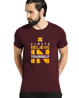 Shop Believe in Yourself Printed T-shirt for Men's-Front