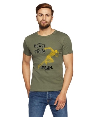 Shop Men's Green Regular Fit T-shirt-Front