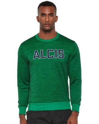 Shop Alcis Men Green Printed Slim Fit Sweatshirt-Front