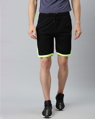 Shop Alcis Men Black Solid Slim Fit Mid-Rise Sports Shorts-Front