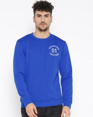 Shop Alcis Men Blue Slim Fit Sweatshirt-Front