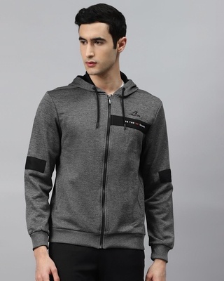 Shop Alcis Men Grey Slim Fit Jacket-Front