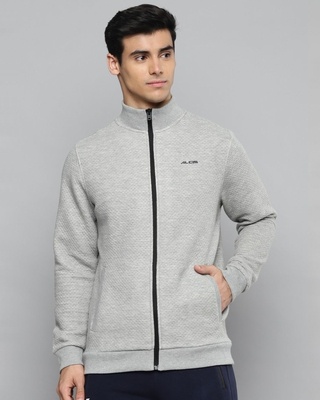 Shop Alcis Men Grey Slim Fit Sweatshirt-Front