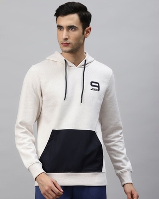 Shop Alcis Men White Color Block Slim Fit Sweatshirt-Front