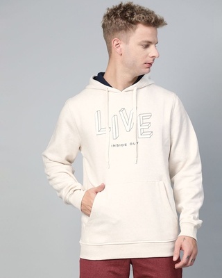 Shop Alcis Men White Printed Slim Fit Sweatshirt-Front