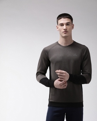 Shop Alcis Men's Charcoal Grey Training Slim Fit Sweatshirt-Front